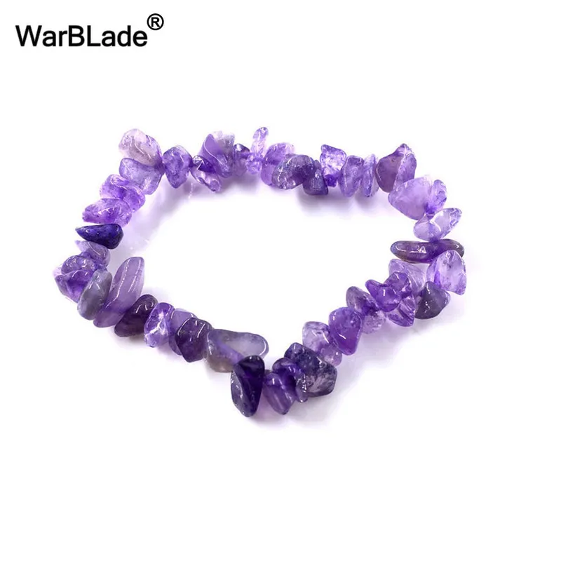 Bangle 10pcs Natural Gem Stone Bracelet Irregular Quartz Stretch Chip beads Nuggets Amethyst Bracelets Bangles Women Crystal Wrist309B