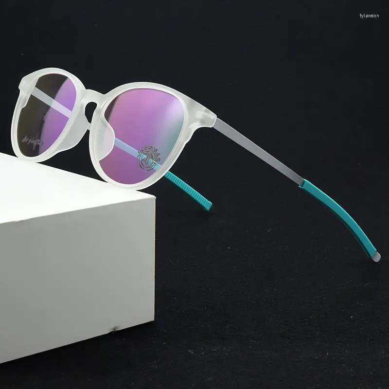 Monturas de gafas de sol 2022 marca TR90, montura de gafas ópticas de titanio para mujer, gafas redondas superligeras para miopía, gafas para ordenador
