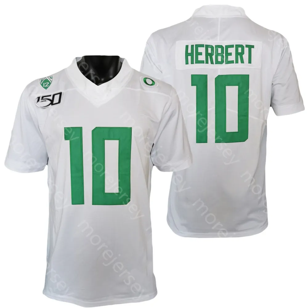 Oregon NCAA College Football Jerseys Ducks Football Jersey Justin Herbert Size S-3XL White Green Black All Stitched Embroidery