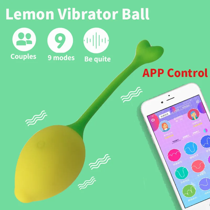 Skönhetsartiklar Trådlös smart vibratorapp Remote Control Ball Bluetooth Lemon Kegel Vagina Draw Training Benwa Vuxen Sexig leksak för kvinna