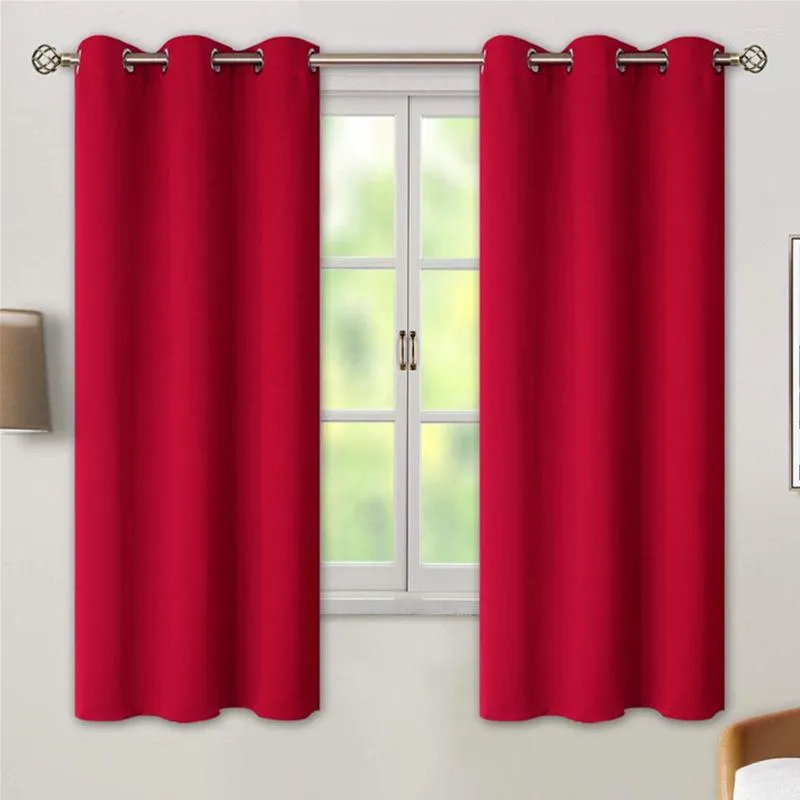 Cortina curta cortinas de blecaute bege curta para o quarto isolamento térmico cozinha sala de estar cega decoração de casa