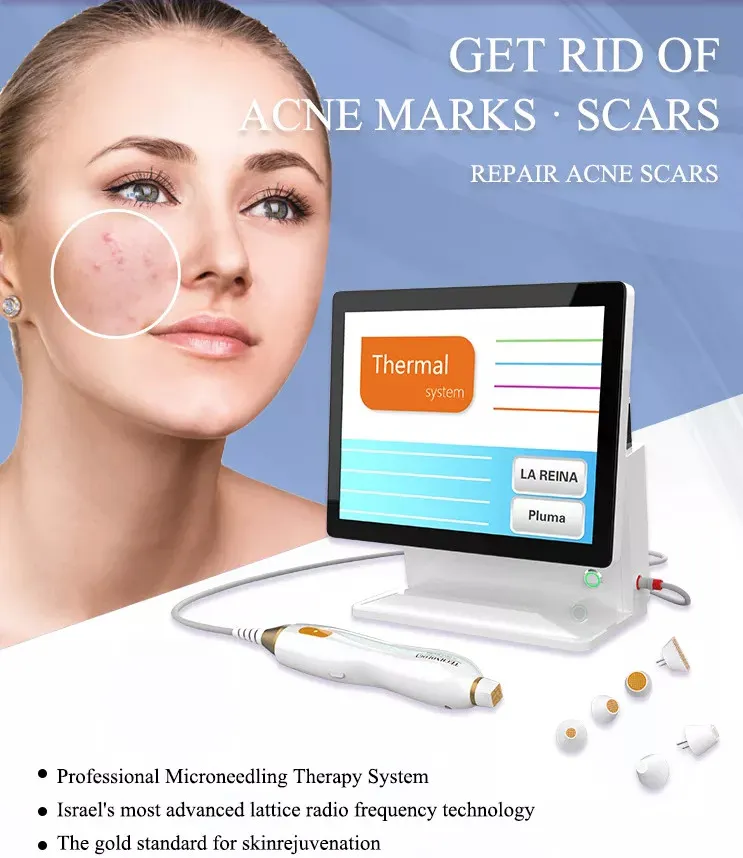 Radiofrekvensfraktionsmikro n￥l RF Microneedle Beauty Machine Micro-Needle Face Lift Hud Tight Acne Removal Stretch Marks