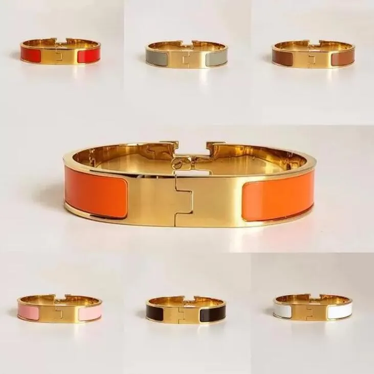 Luxury Jewelry Men Women Bracelets Classics Orange High Quality Designer Fashion Bangle Stainless Steel Gold Buckle Multi-Style Bracelet