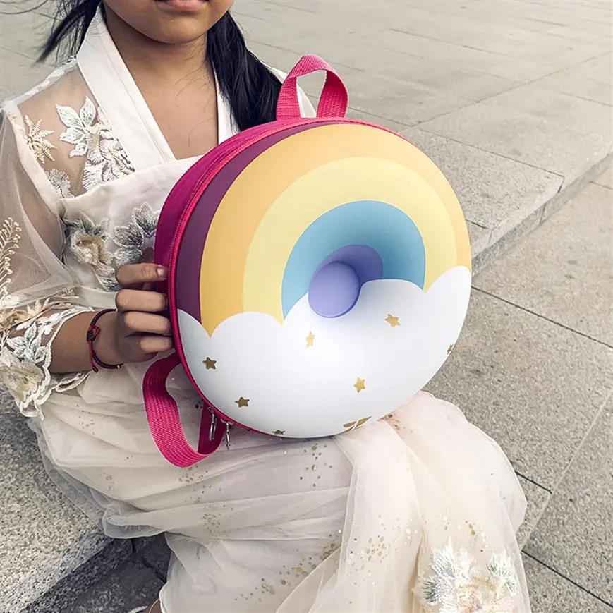 Детский рюкзак Симпатичный 3D Donuts Детские шкуолские сумки для девочек школьная сумка Rainbow Mini Bagpack Kawaii рюкзаки для малышей для Baby2583