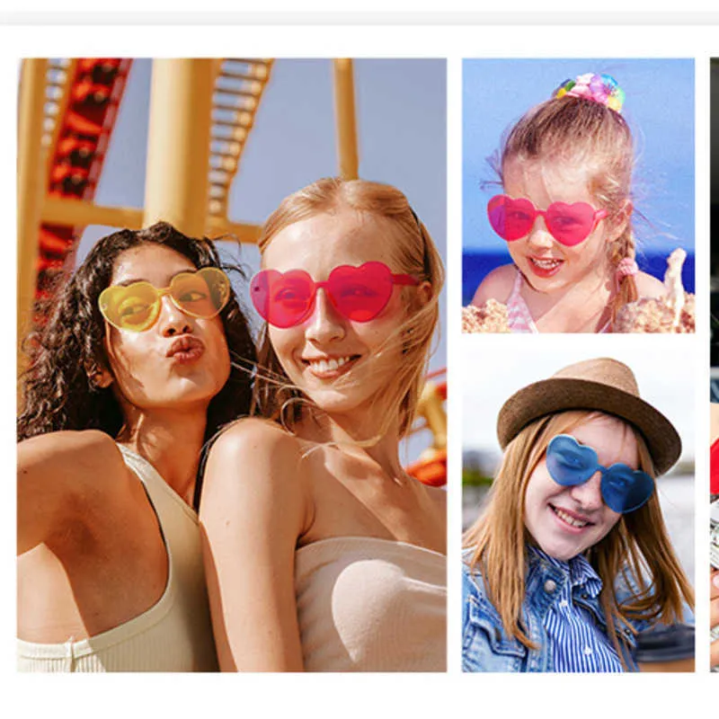 Сердечные солнцезащитные очки для женских модных стилей Стакалы Стиль королевы.