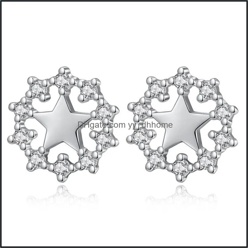 Charm Exaggerated Fashion Star Earrings Personality Simple Five-Pointed Neba Zircon Earring Beautif Drop Delivery 2021 Jewelr Yydhhome Dhf9S