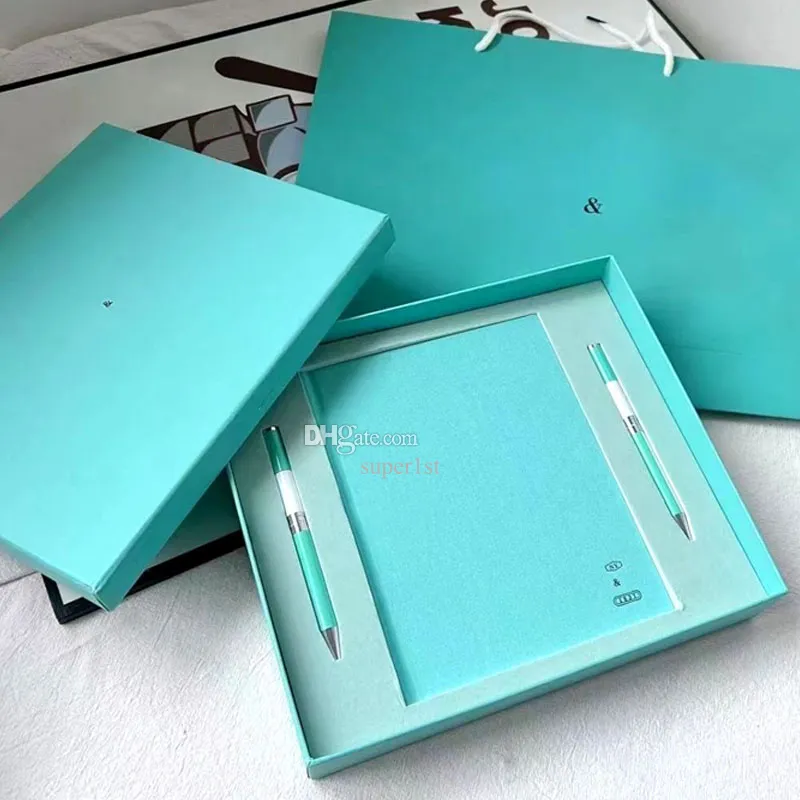 Blue Designer Anteckningar med signeringspennor Set Notbok arbetsbok Holidag￥vor f￶r l￤rare och elever R-HD011
