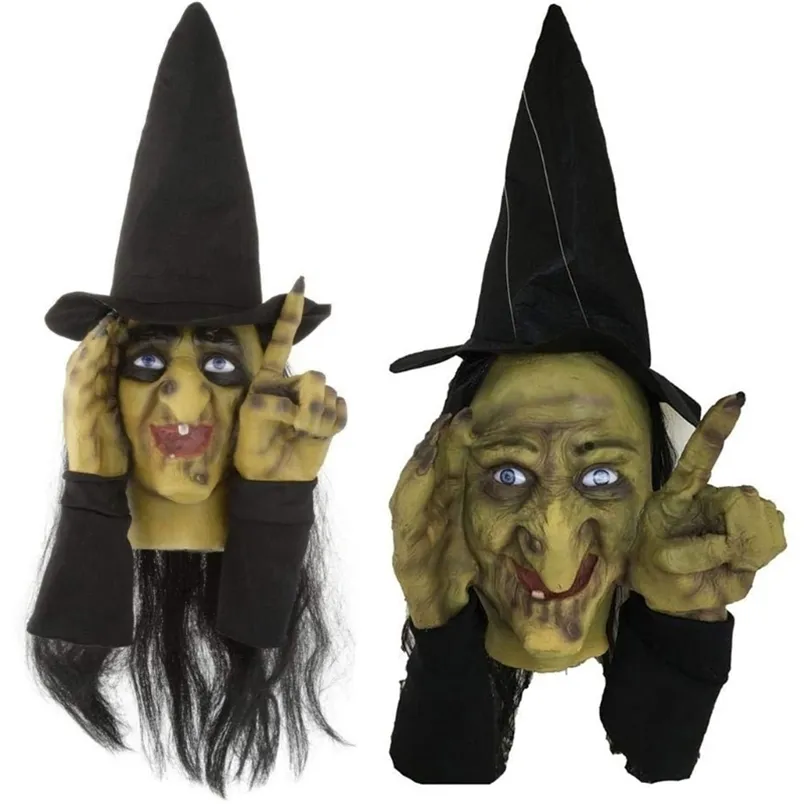 Outros suprimentos de festa de eventos Voyeur Witch Scary Peeper tocando janela de Halloween decoração para assombrado couming show brank jardim ornamento 220830