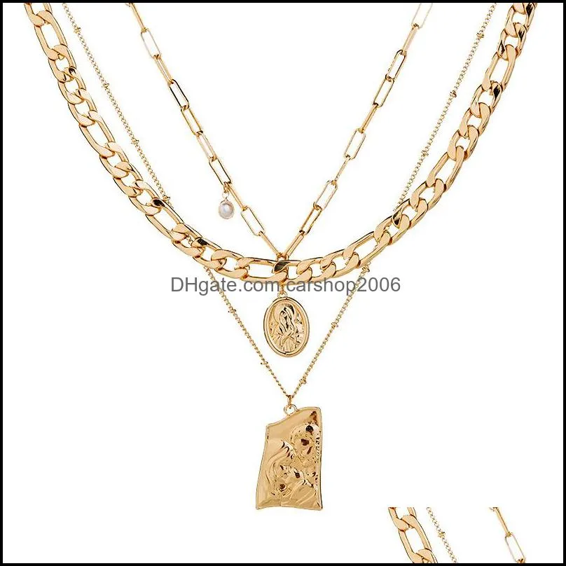 Подвесные ожерелья персонализированные богемные золотые бабочки Жемчужные ожерелья для женщин мода Mtilayer Подвесной колье портрет чокеры n dhn1o