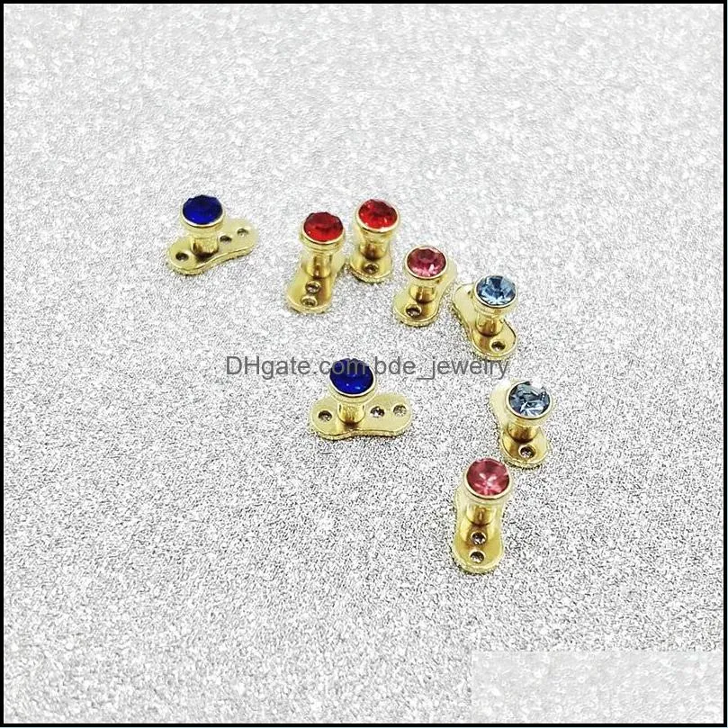 Outras jóias de jóias de jóias de 50pcs/lotes de piercing invisível titânio âncora top gems superfícies de cabeça micro 161c3 entrega de gota dhnli