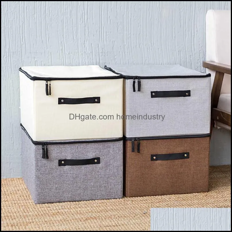 Desk Drawer Organizers Linen Cotton Clothes Organizer Underwear Bras Socks Wardrobe Closet Storage Box Zipper Der Drop Delivery 2021 Dhakn