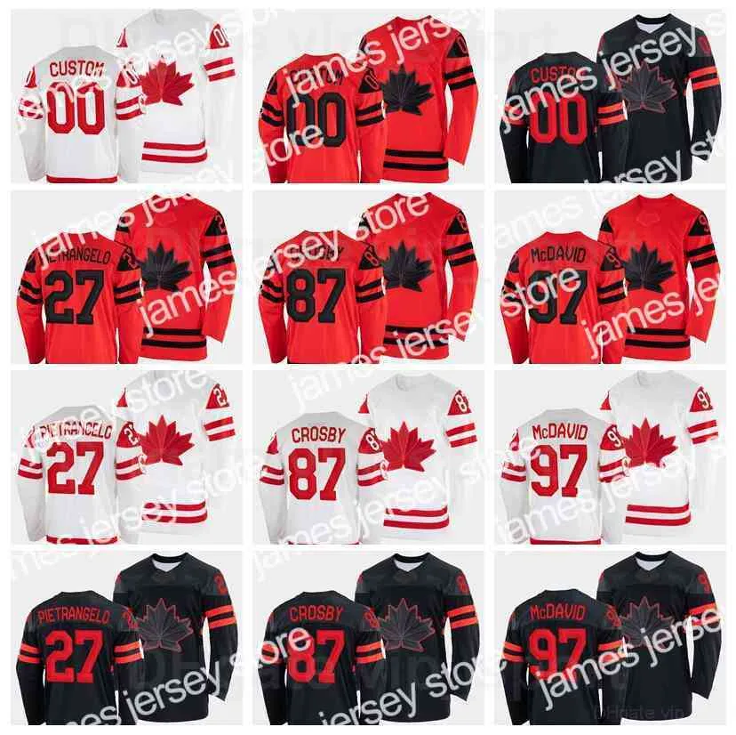 Maillot de hockey Ca 2022 5 Maillots Aaron Ekblad 8 Cale Makar 18 Dawson Mercer 4 Cam Fowler 44 Morgan Rielly 88 Brent Burns Tous cousus Noir Rouge