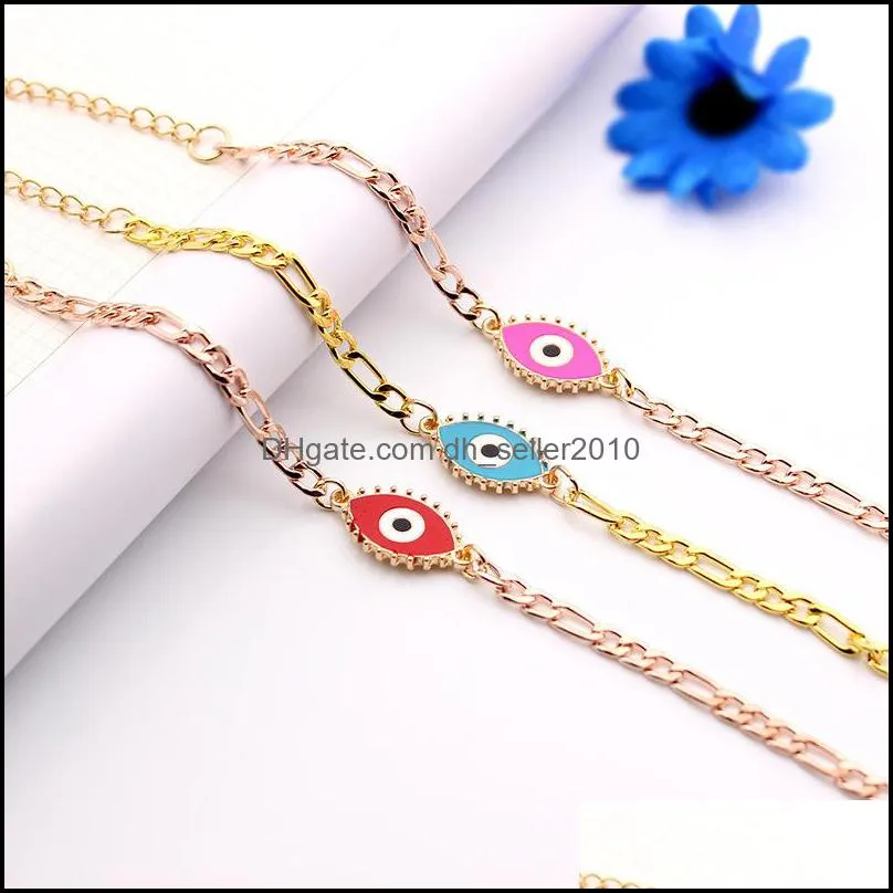 Bedelarmbanden S2305 mode sieraden Turkish Symbol Evil Eye Bracelet Figaro kettingarmbanden C3 Drop Delivery 2021 Dhseller2010 DHWNV