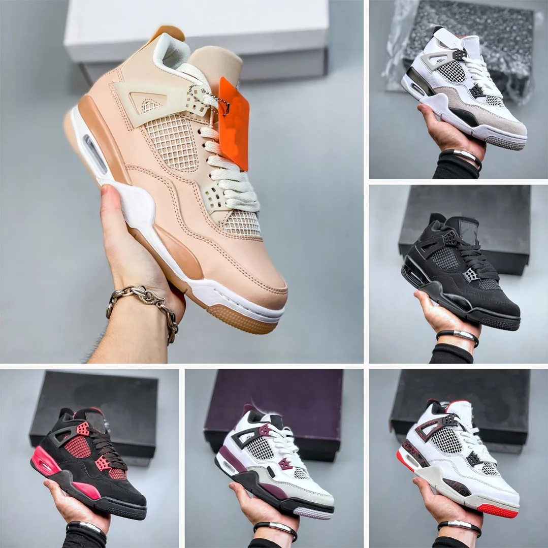 Designer Sneaker 4s Basketball Shoe Sport Running 4 Haute Qualité Rétro Marine Militaire Noir Canyou University Bleu Rouge Thunder Bred 5s j4 Trainer