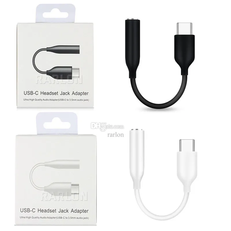 Tip-C USB-C Erkek-3.5mm Kulaklık Kablolar Adaptör Aux Audio Dişi Jack USB Kablo Tipi Samsung S22 Ultra S21 FE S20 S10 Not 10 20 Plus Perakende Paketi ile