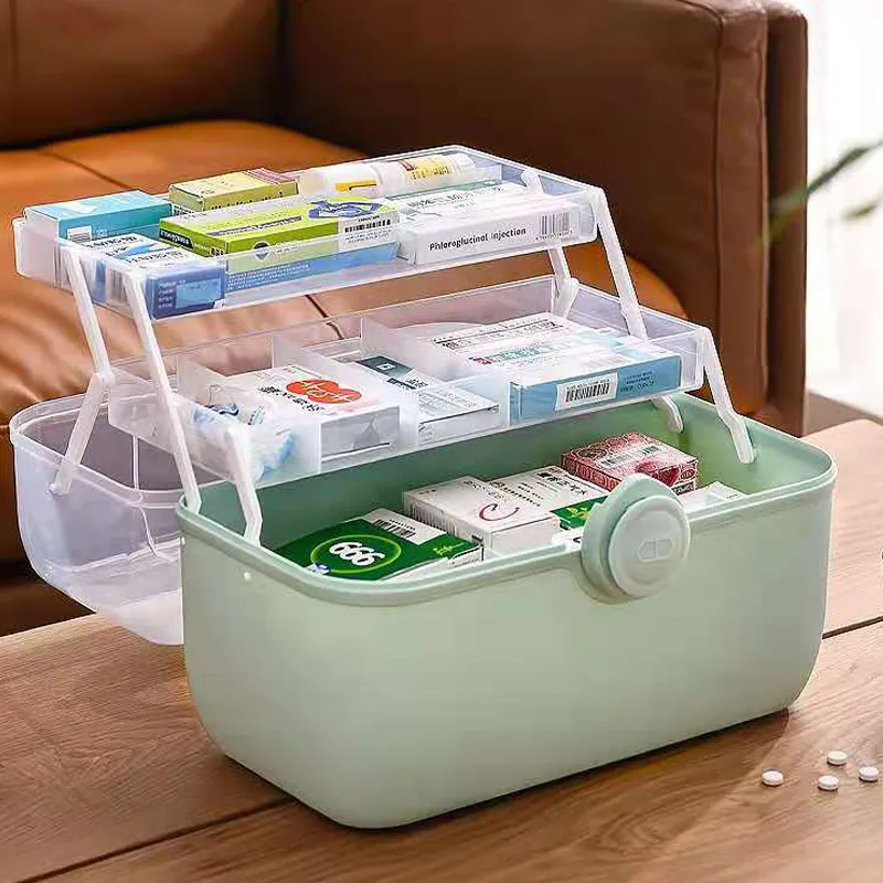 Storage Boxes Bins Large Capacity Family Medicine Organizer Portable First Aid Kit Container Emergency 221008