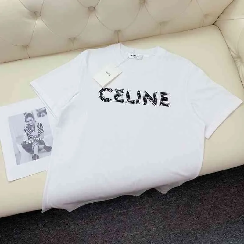 Camiseta do homem 2022 do novo wang o mesmo estilo letra letra redonda de cola curta de manga curta para homens e mulheres camisa de luxo de marca clássica