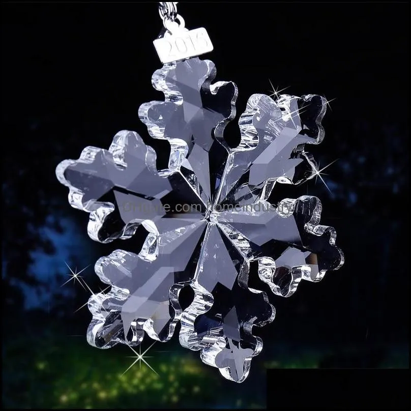 Nyhetsartiklar 3 Kind Bright Clear/Champagne Glass Crystal Snowflake Ornament Hanging On Craft Christmas Tree Lady Favor Drop Deliver Dhdgn