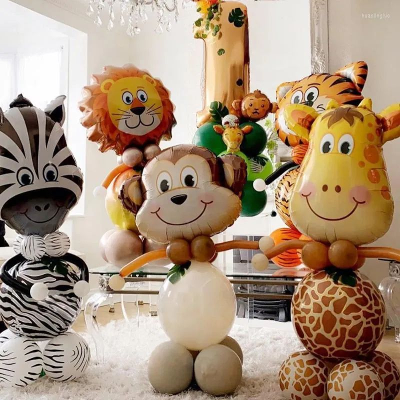 Decoración de fiestas Jungle Animal Air Blowon Sets Safari Safari Decoraciones de cumpleaños Baby Shower and Events Para la decoración del hogar