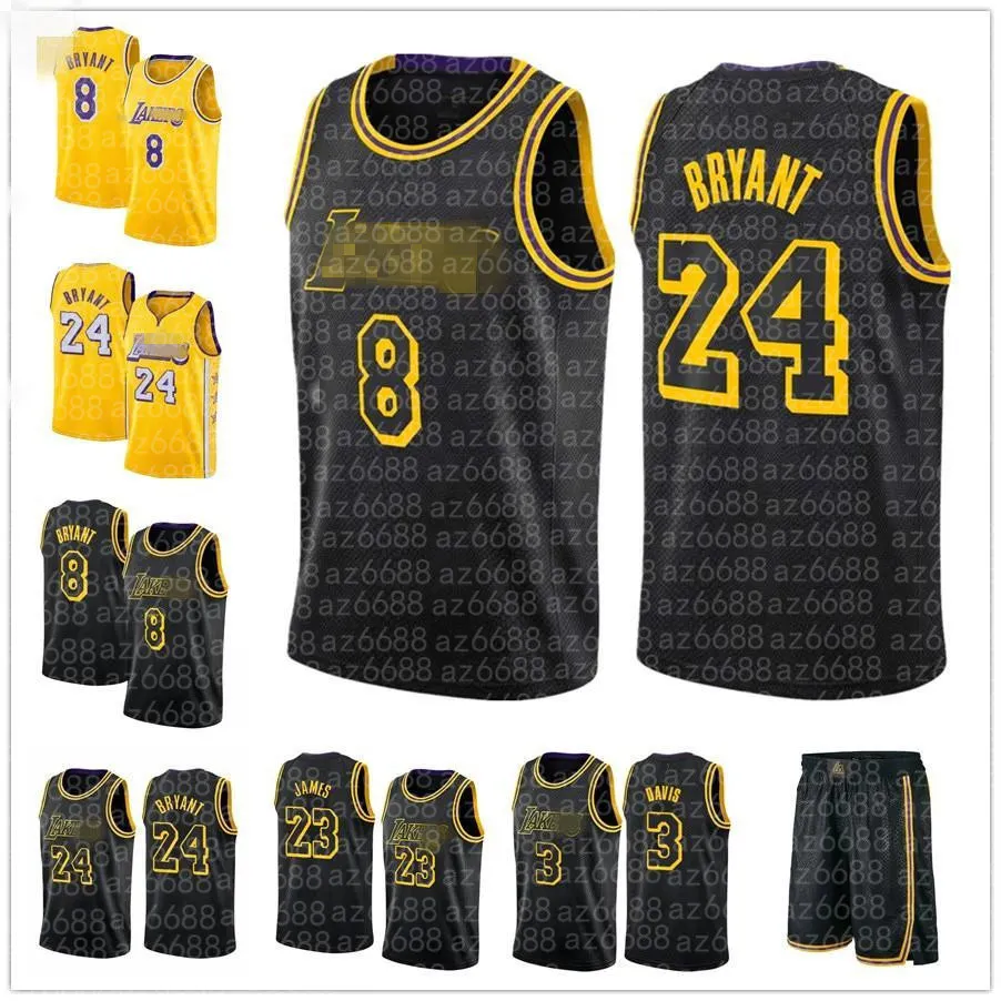 6 LeBron 23 James basketbalshirt Los Angeles''Lakers''Anthony 3 Davis Jerseys Carmelo 7 Anthony Russell 0 Westbrook Black Mamba Heren