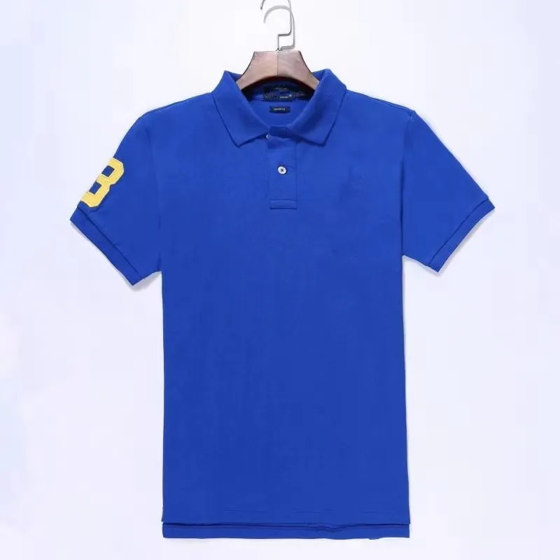 Wholesale 2248 Summer New Polos Shirts European and American Men's Short Sleeves CasualColorblock Cotton Large Size Embroidered Fashion T-Shirts S-2XL