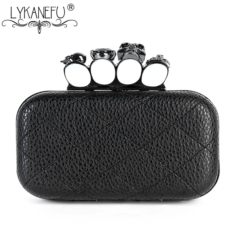 Sacs de soirée LYKANEFU Knucklebox sac à main sac de soirée boîte pochette sac à main avec tête de crâne femmes sac jour embrayages dames avec chaîne petit/grand 220831