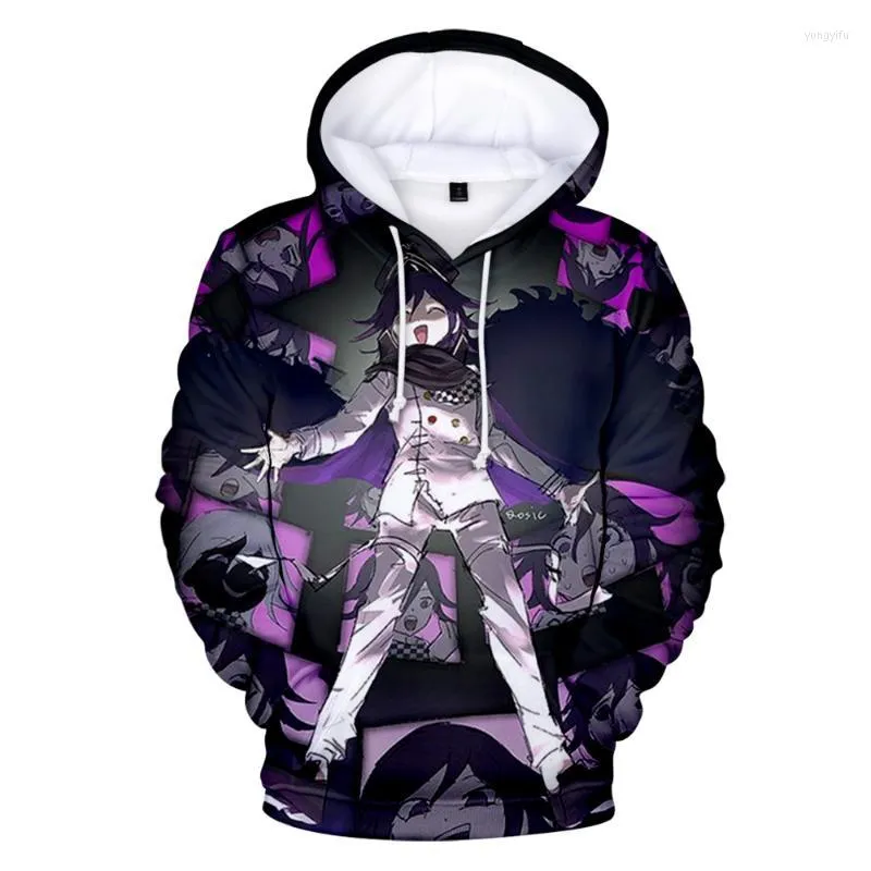 Dames hoodies kokichi ouma 3d hoodie sweatshirts mannen vrouwen print pullover unisex harajuku tracksui