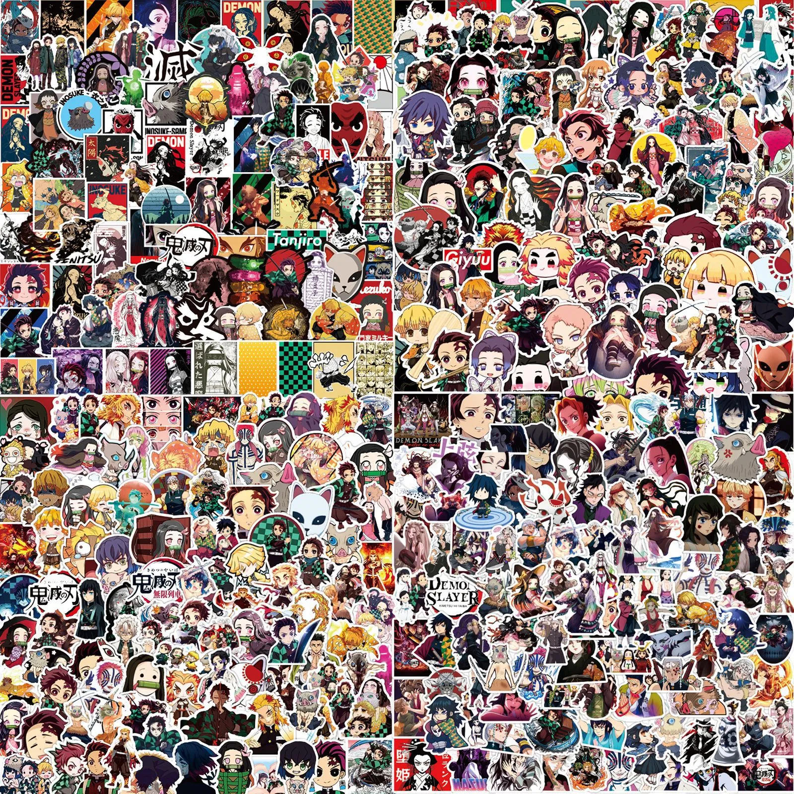 Skateboard Stickers Demon Slayer Anime PVC Vinyl Decals for Car