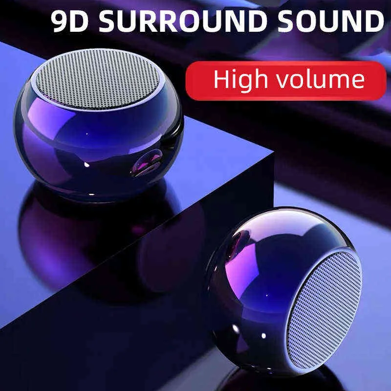 Alto-falantes portáteis coloridos bm3d um a dois alto-falante bluetooth alumínio de alumínio Bass Pequeno de aço de aço TWS Mini Audio Gift Set 2220831