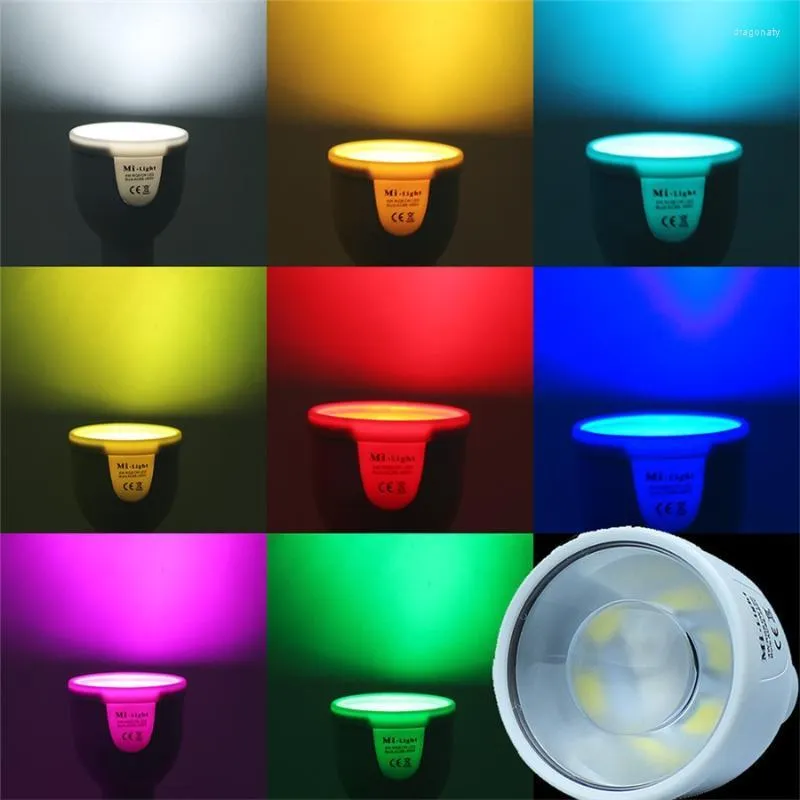 Contrôleurs Milight 2.4G GU10 Ampoule 4W Coloré Chaud / Blanc Froid Intelligent WIFI Spot Light RGBW RGB Lampe à LED