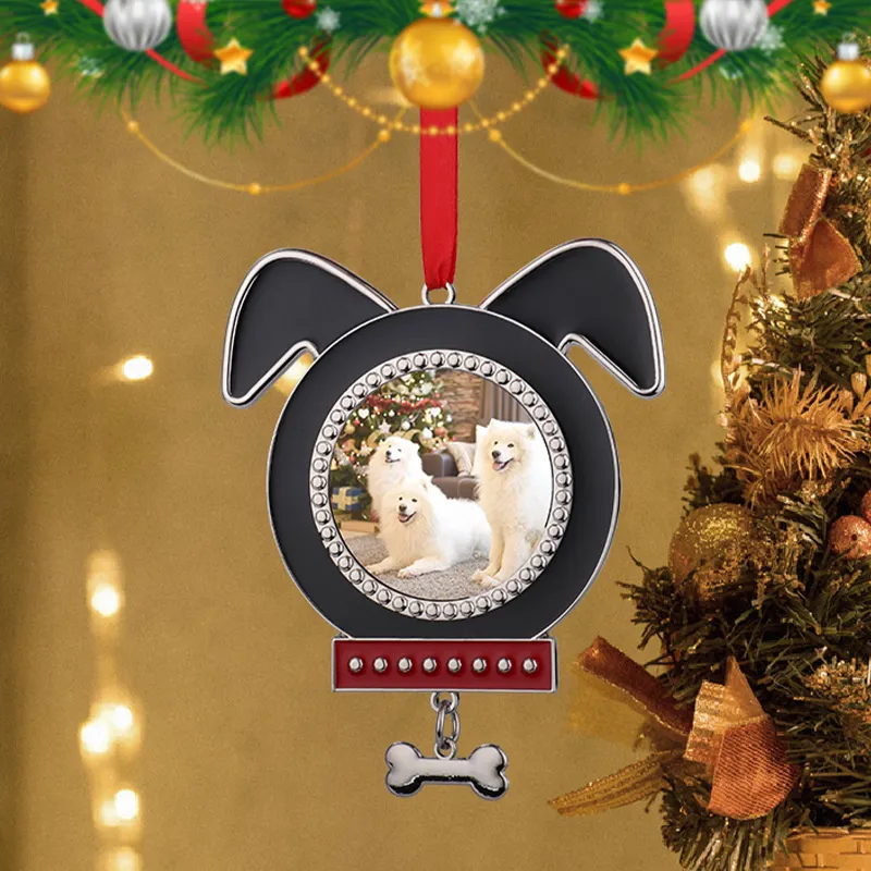 Sublimazione Ciondolo Bianco Blanks Cat Dog Heat Ornaments Pendenti per animali domestici con nastro Deodorante per auto regalo fai-da-te personalizzato A02