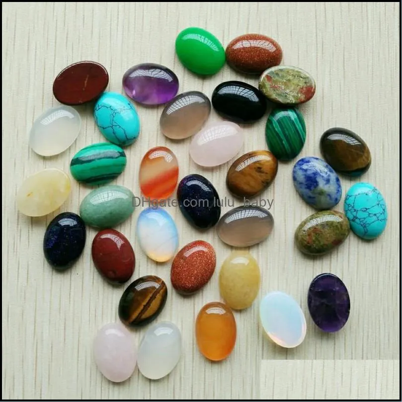 Pierre Pierre naturelle assortie ovale base plate cabine cabochon cristal perles en vrac pour collier boucles d'oreilles bijoux vêtements accessoires Makin Dhwch