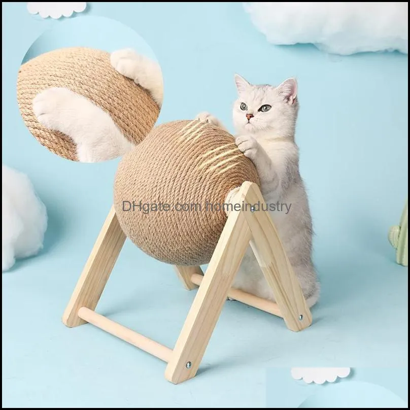 Cat Furniture Scratchers Cat Scratcher Toy Pet Scratching Ball Kitten Sisal Rope Scraper Wear Resistant Claw Shartener HomeIndustry DHFGT