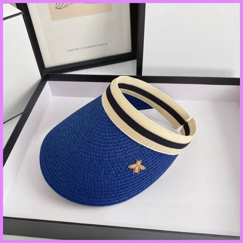 Women New Straw Hat Designer Visor para mujer Casquette Summer Outdoor Mens Top