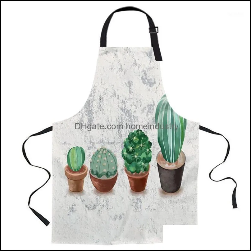 Schürzen Schürzen Dilapidated Wall Potted Cactus Bedruckte Küche Kochen Backen Leinwand Ärmellos Für Damen Herren Kinder Zuhause De Homeindustry Dha1X