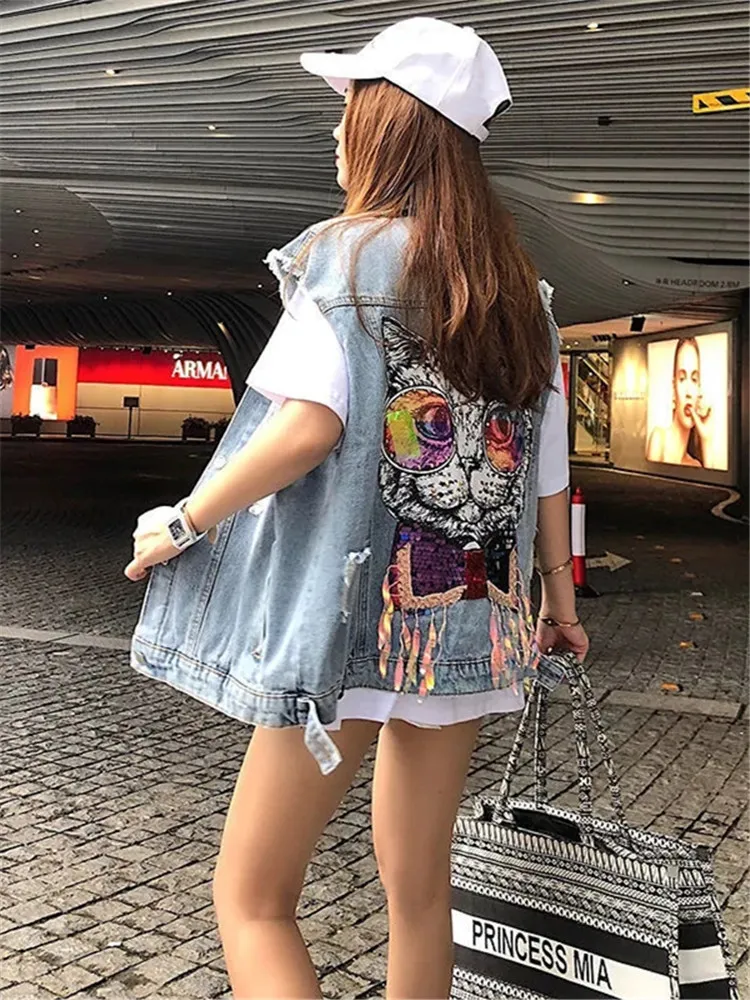 Jaket denim cheap korea