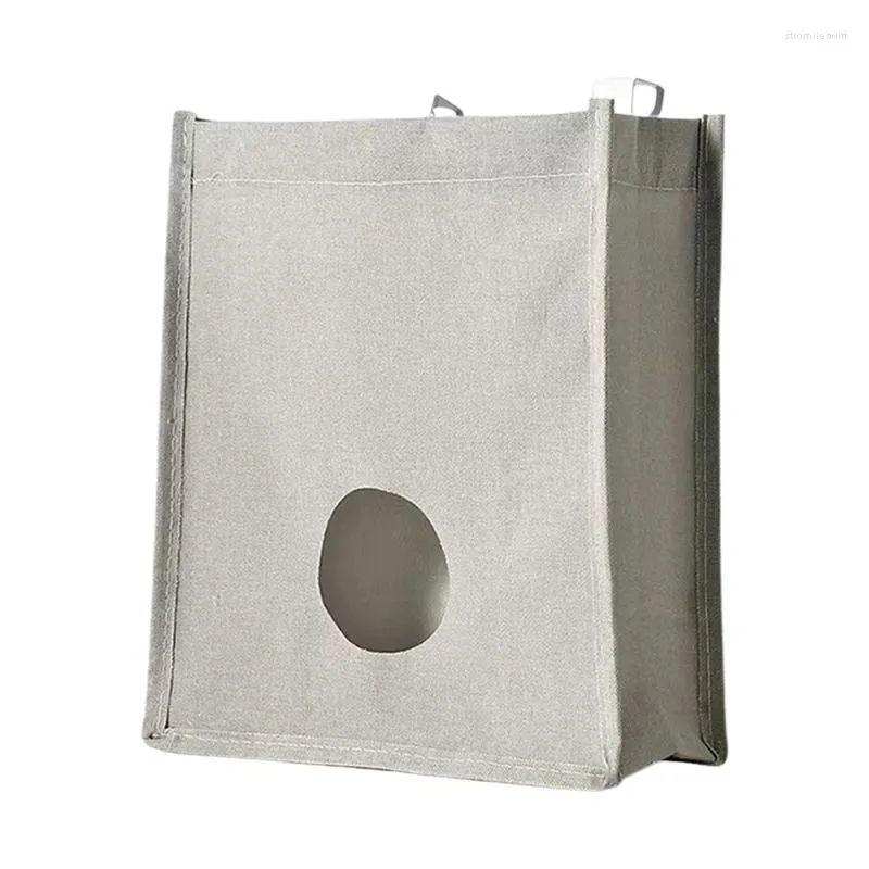 Storage Bags Wall Mounted Bag Grocery Garbage Dispenser For Kitchen Waterproof Hangings Organizer With Hooks And Round