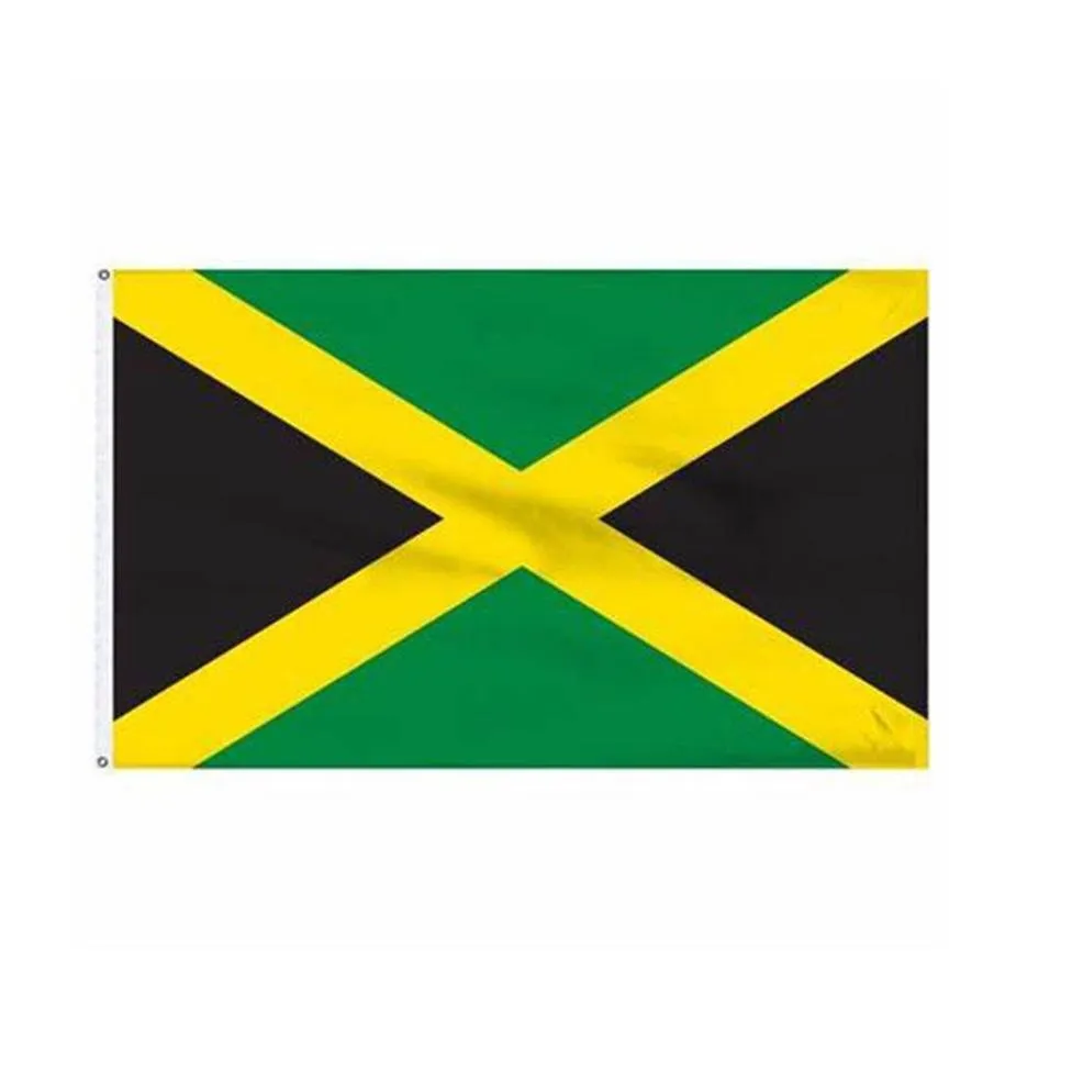 علامات جامايكا 3 × 5 قدم لافتات الوطنية للديكور هدية مزدوجة خياطة داخلية أو في الهواء الطلق تعزيز الإعلانات البوليستر 274T
