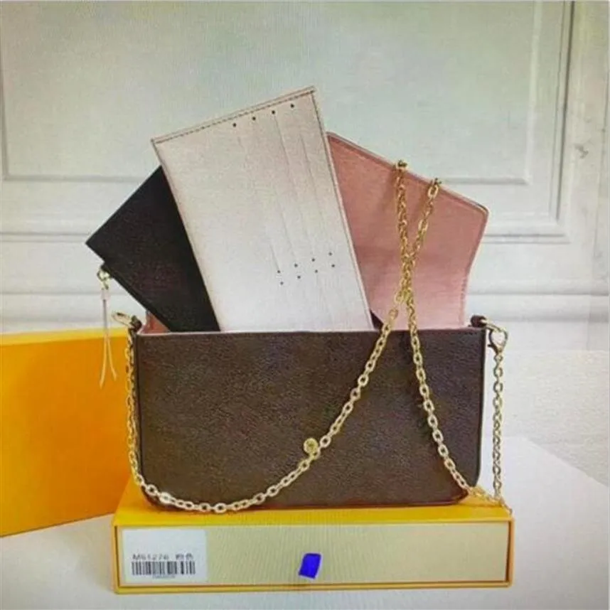 Pochette Felicie Chain Bag Bag Felicie Luxurys مصممين حقائب النساء الكتف