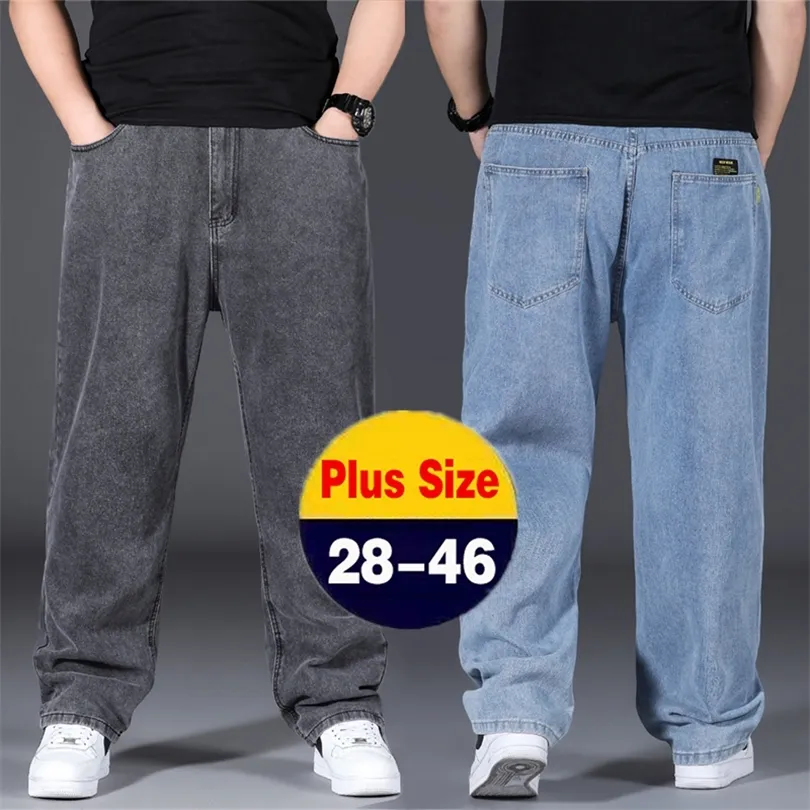 Pantalon Jean Pour Homme - Coupe Droite Jambe Large, Cordon De Serrage, Délavé - Grandes Tailles, Quotidien - 3