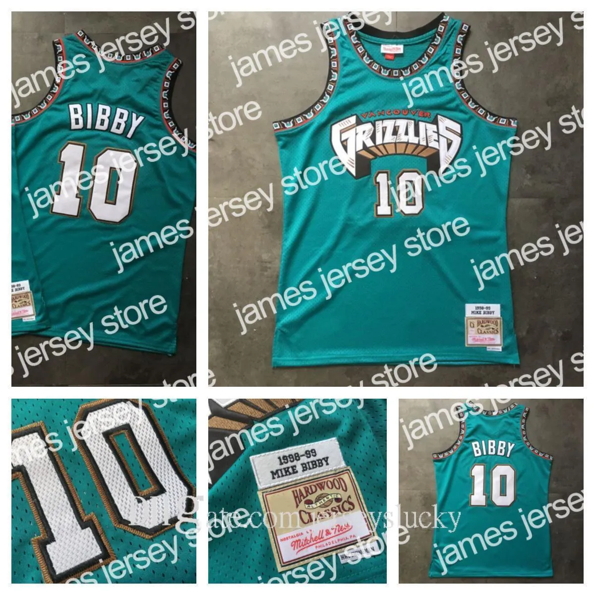 Basketbol Formaları Retro Erkekler Basketbol Forması Forma10 Mike Bibby Mitchell Ness Hardwoods 1998-99 Yeşil İşlemeli Jersey