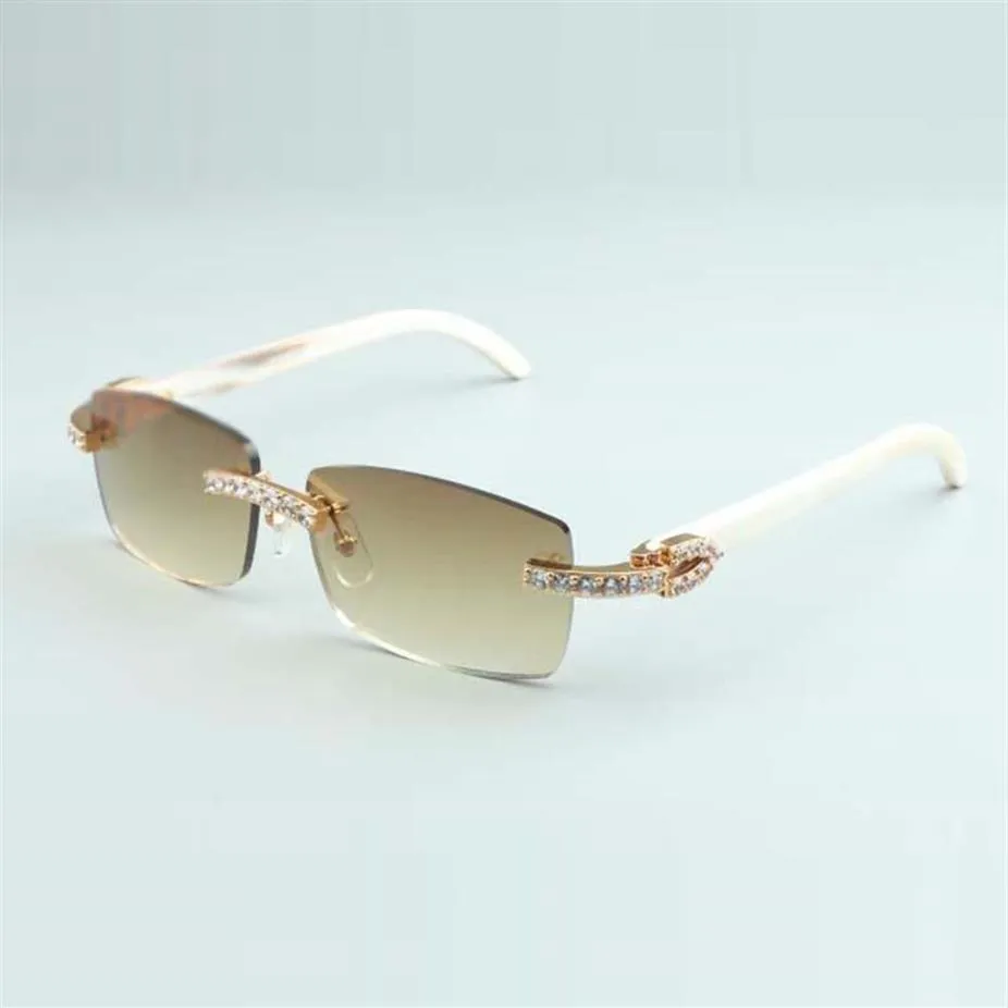XL Diamond Sunglasses 3524012-B9 عدسة نظارات القرن الأبيض الطبيعي 3 0 سماكة 281U