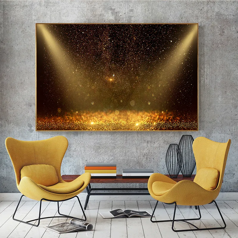 Nordic Golden Sunset with Black Canvas Painting Poster e stampe Immagini di arte della parete scandinava per soggiorno Cuadros decor