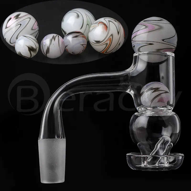 20 mm OD Vollverschweißter Quarz-Banger mit abgeschrägter Kante und 22 mm OD Glas-Terp-Slurper-Set für Wasserpfeifen, Dab-Rigs, Bongs