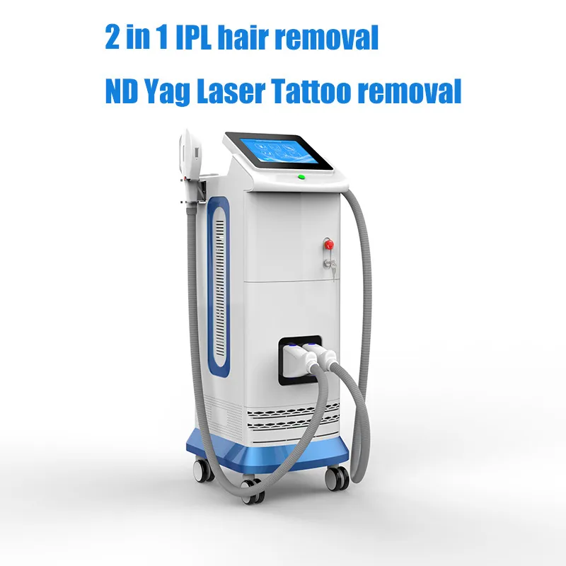 Verticale IPL Haar verwijdering Lasermachine Krachtige opt laser ontharing Acne Behandeling ND YAG Laser All Color for Clinic