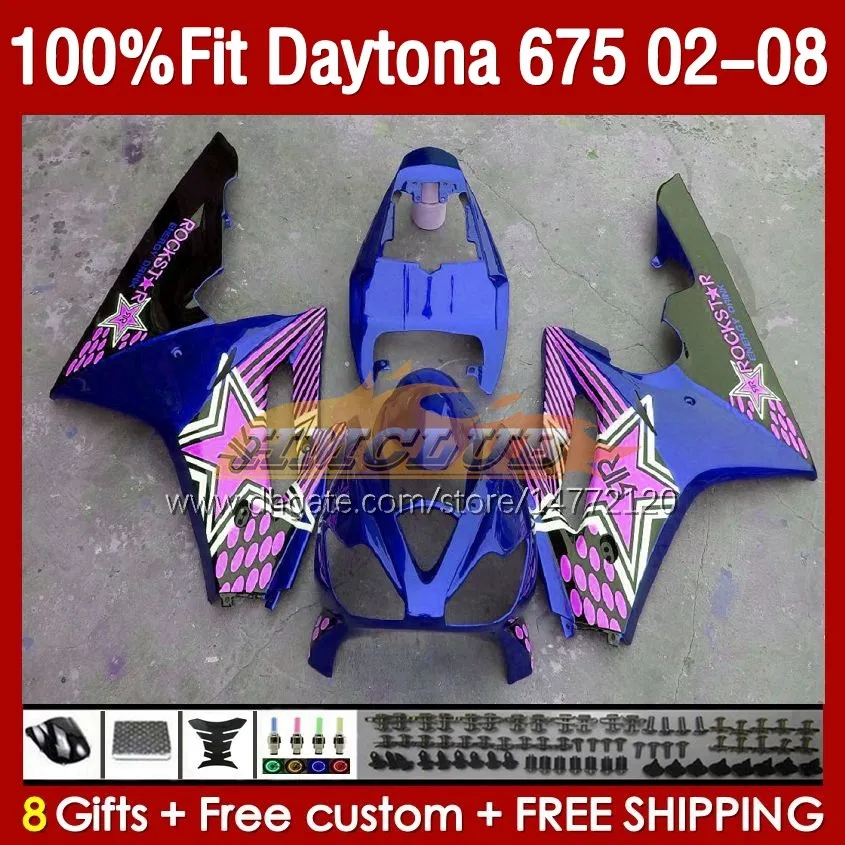 OEM Fairings for Daytona675 2002 2003 2004 2005 2006 2007 2008 Bodywork 148No.97 Daytona 675 R CC 675R 02 03 04 05 06 07 08 675CC 02-08 Injection Fairing Kit Blue Blk