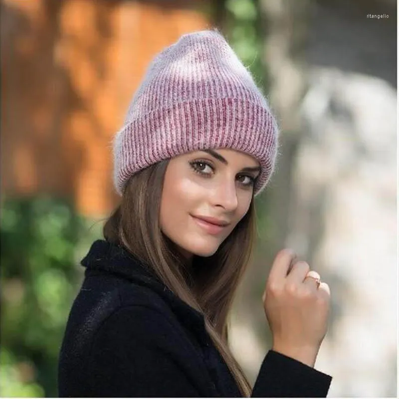 Bérets Q hiver tricoté chapeaux pour femmes bonnets chapeau fille solide Bonnet doux peluches femmes casquettes