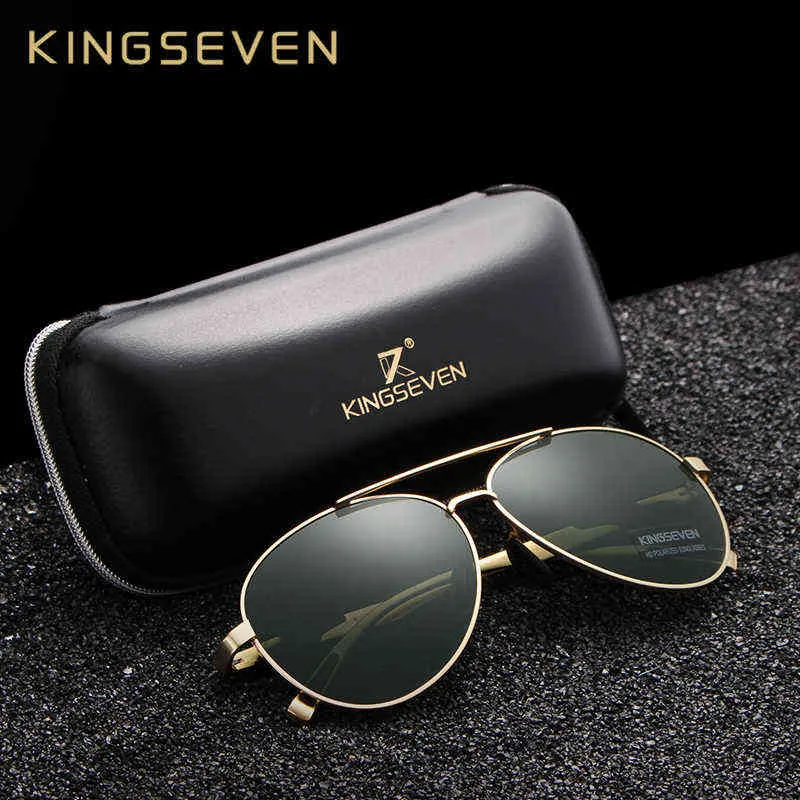 نظارة شمسية Kingseven 2018 New Aviation Gun Gradient Grans Sunglasses Brand Men Design Sun Glasses Polarized HD Aluminium Driving Oculos N7228 T220831