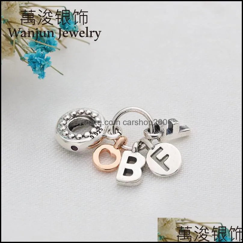 Silver Fit Oryginalny Pandora Charm Bransoletka 925 Sterling Sier Rose Gold Love Heart Best Friend Firma Pendant Making Berloque Q0 DHF0Q