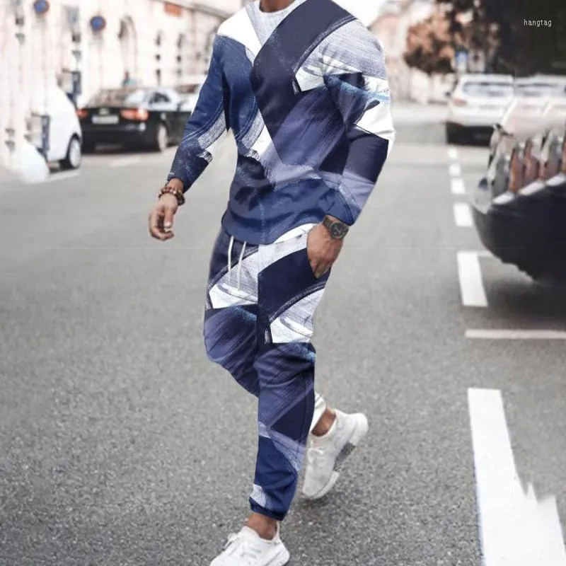 Männer Trainingsanzüge Männer 3D Gedruckt Mode Langarm T-shirt Set Für Männer Stil Freizeit Männliche Benutzerdefinierte Jogger Sets street Hip Hop
